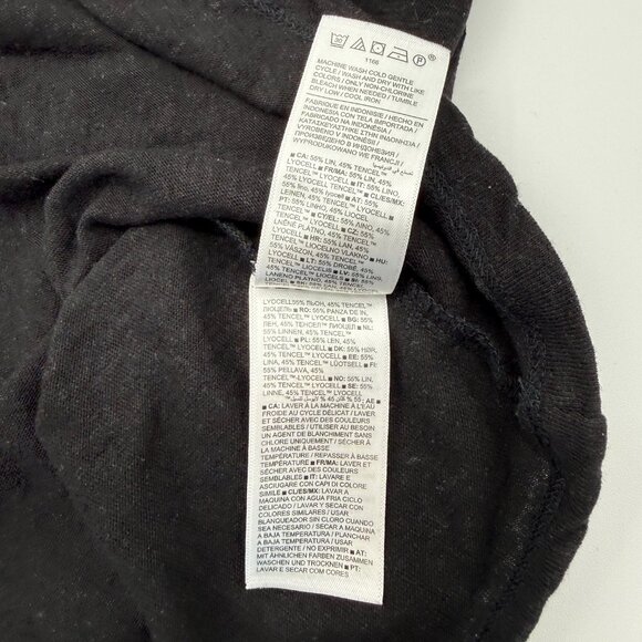 Athleta Getaway Tee Women’s L Black Linen Tencel Short Sleeve Crew Neck Top - Picture 6 of 10